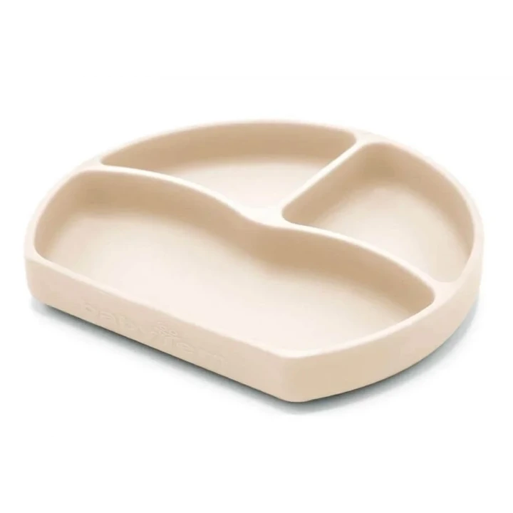 Babyjem Vakum Tabanlı Sabitlenebilir Silikon Tabak Ekru