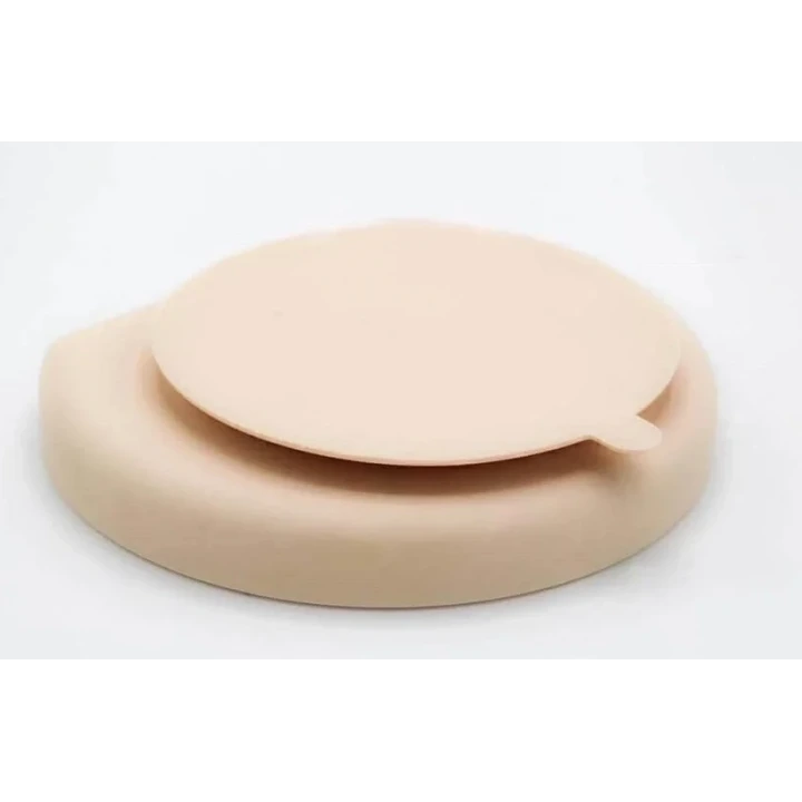 Babyjem Vakum Tabanlı Sabitlenebilir Silikon Tabak Ekru