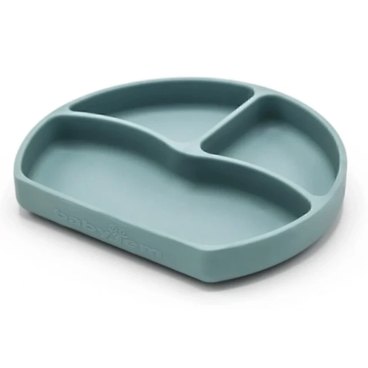Babyjem Vakum Tabanlı Sabitlenebilir Silikon Tabak Yeşil