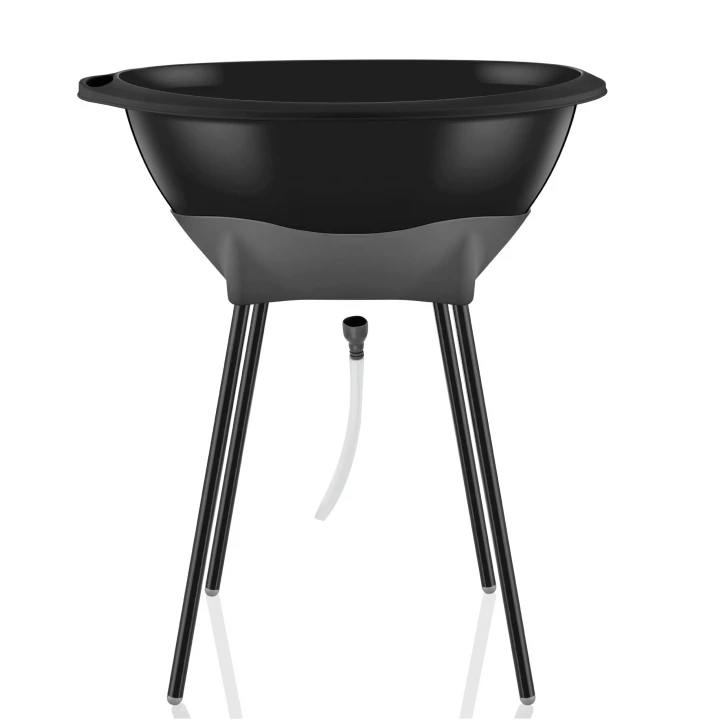 Babyjem Yeni Nesil Elegant Su Tahliyeli Giderli Ayaklı Bebek Küveti Siyah