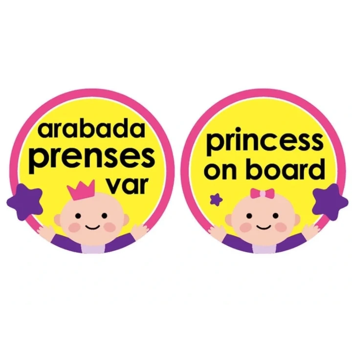 Babyjem Vakumlu Arabada Bebek Var Cam Yazısı Pembe