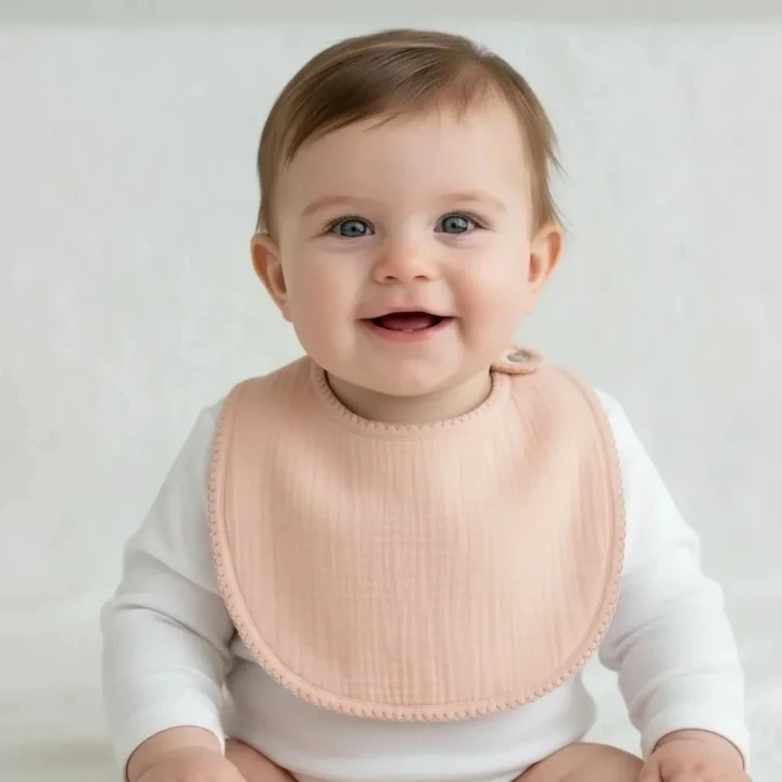 Babyjem Bürümcük Soft Müslin Mama Önlüğü Somon