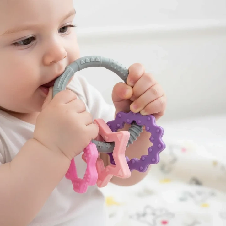 Babyjem Silikon Halka Diş Kaşıyıcı Pembe