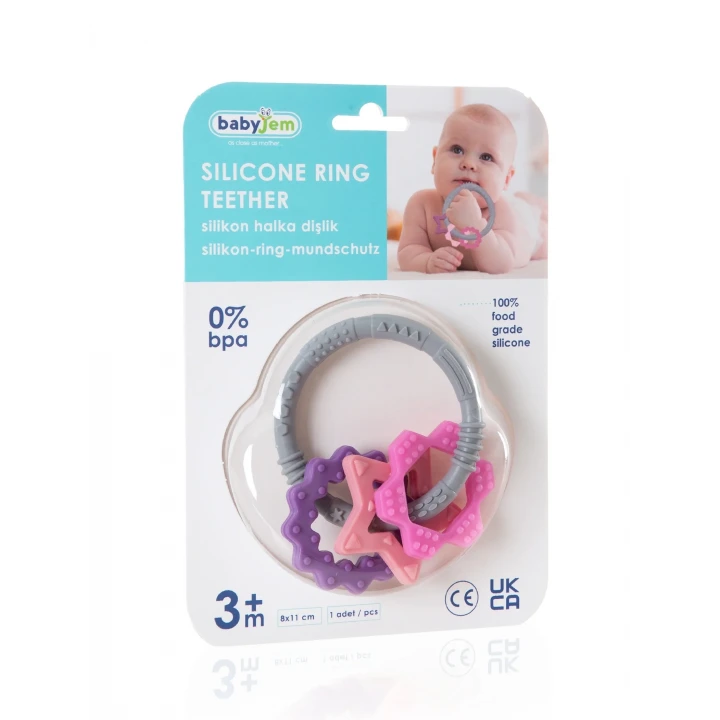 Babyjem Silikon Halka Diş Kaşıyıcı Pembe