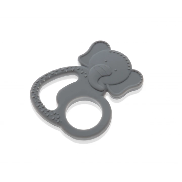 Babyjem Silikon Fil Diş Kaşıyıcı Gri