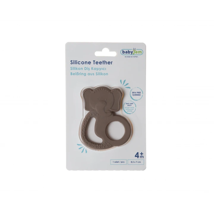 Babyjem Silikon Fil Diş Kaşıyıcı Latte