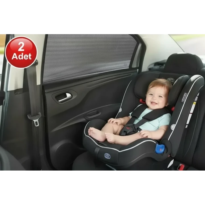 Babyjem Bebek Oto Yan Cam Perdesi Suv Jeep Büyük Boy - 2 Adet (47x107cm)