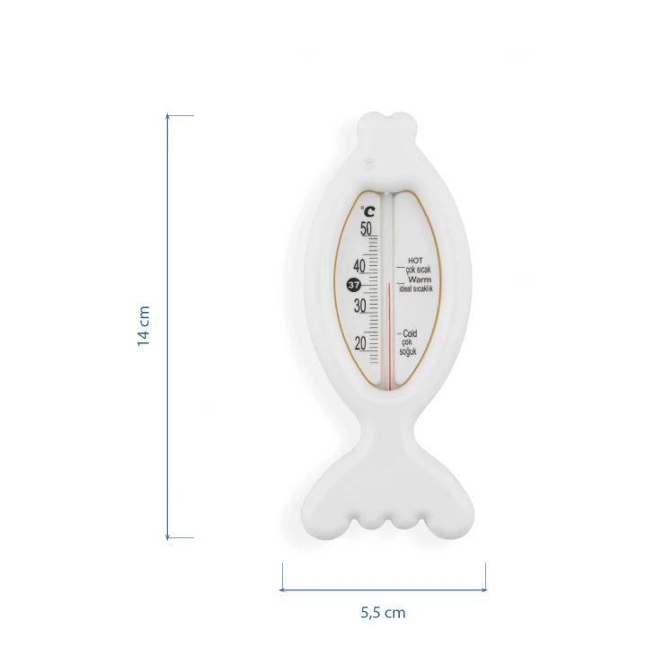 Babyjem Cıvasız Balık Banyo Oda Termometresi Beyaz