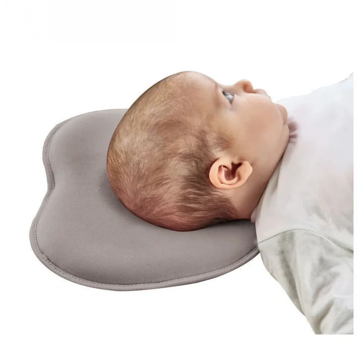 Babyjem Bebek Düz Kafa Yastığı Düz Kafa Engelleyici Yastık Gri