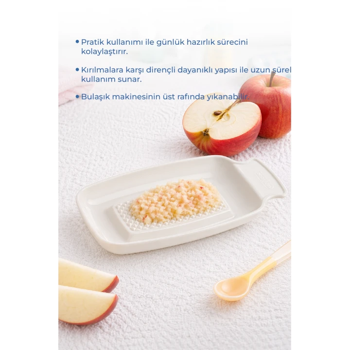 Babyjem Kırılmaz Pratik Bebek Meyve Rende Buz Beyaz