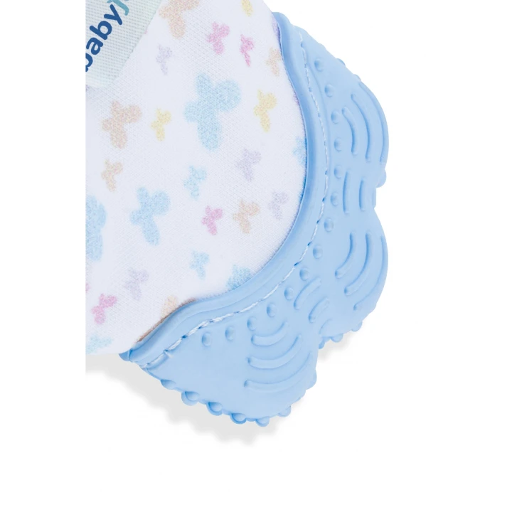 Babyjem Bebek Diş Kaşıyıcı Eldiveni Kelebek Mavi