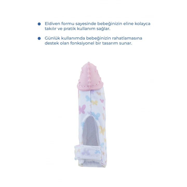 Babyjem Bebek Diş Kaşıyıcı Eldiveni Kelebek Pembe