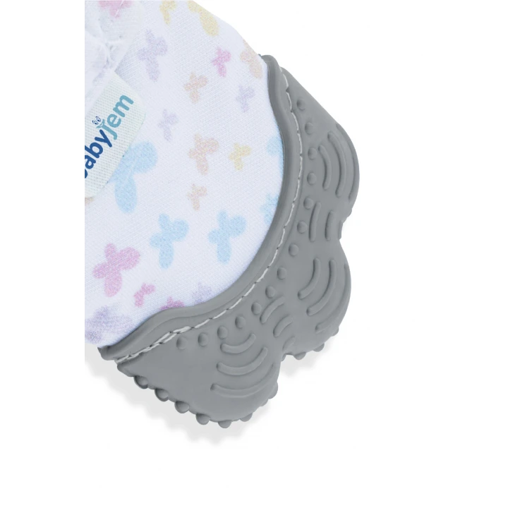 Babyjem Bebek Diş Kaşıyıcı Eldiveni Kelebek Gri