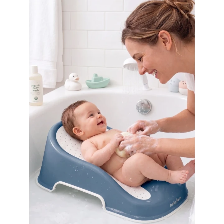 Babyjem Soft Banyo Desteği Bebek Yıkama Yardımcısı İndigo Mavi