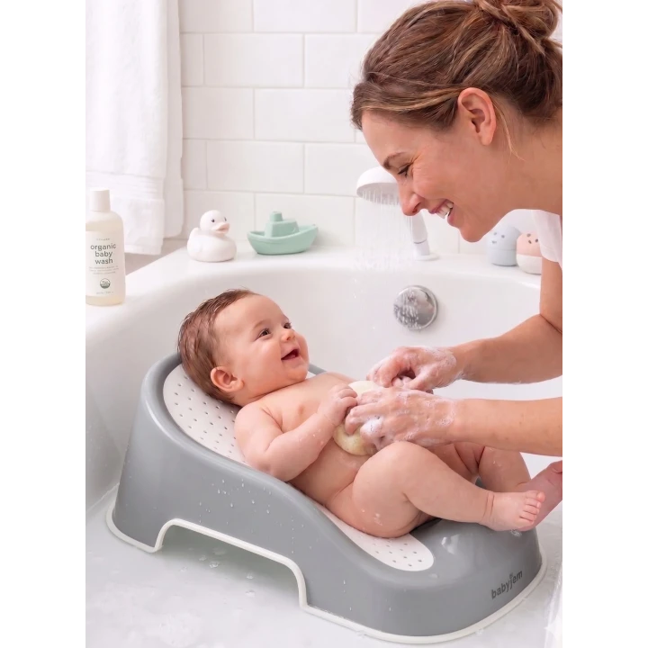 Babyjem Soft Banyo Desteği Bebek Yıkama Yardmcısı Soft Gri