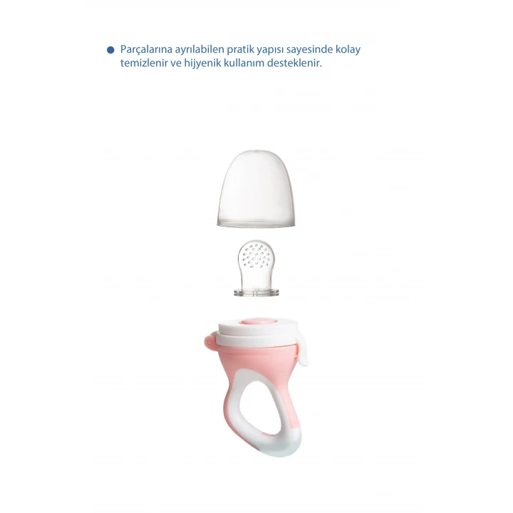 Babyjem Silikon Yumuşak Uçlu Meyve Süzgeçi Sebze Emziği Pembe