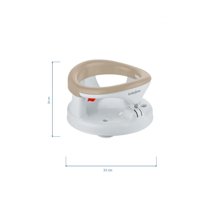 Babyjem Yandan Açılır Banyo ve Mama Oturağı & Hediye Minderli 2li Set Taş
