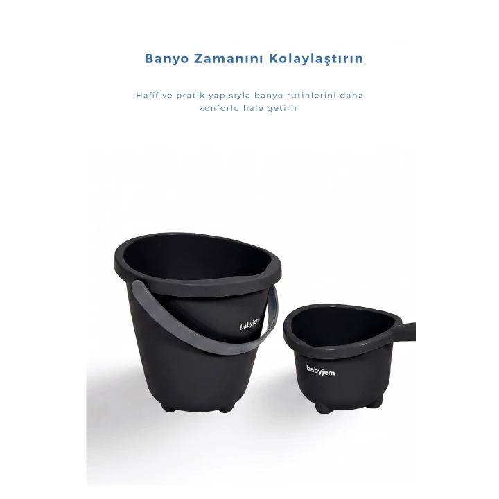 Babyjem Elegant Kova & Maşrapa Set Siyah