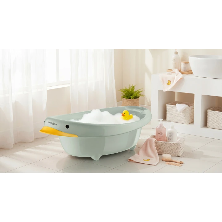 Babyjem Neşeli Ördek Bebek Banyo Küveti Soft Yeşil