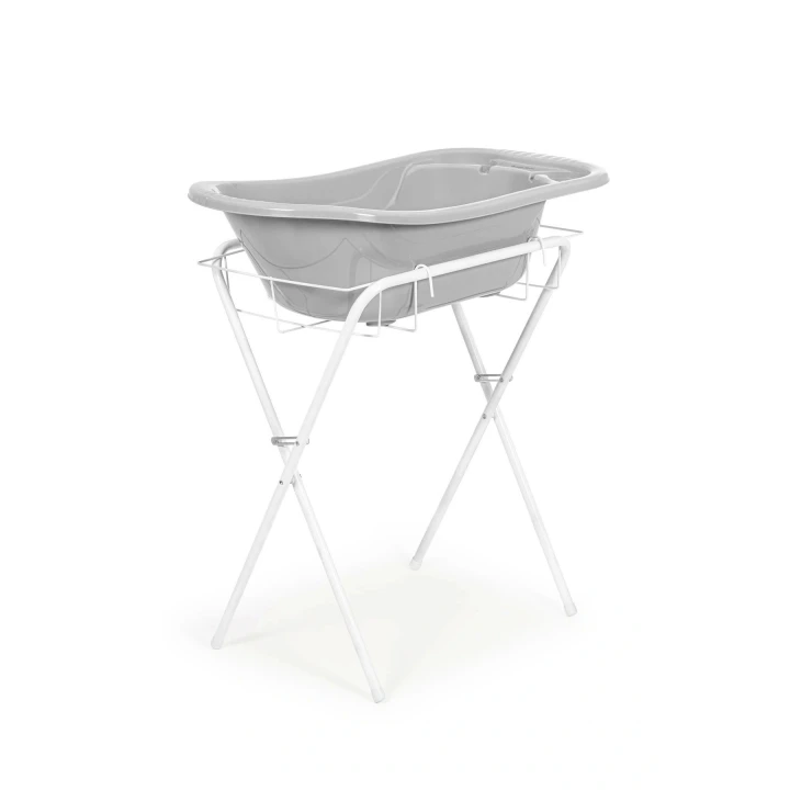 Babyjem Ayaklı Bebek Banyo Küvet Seti 7 Parça Soft Gri