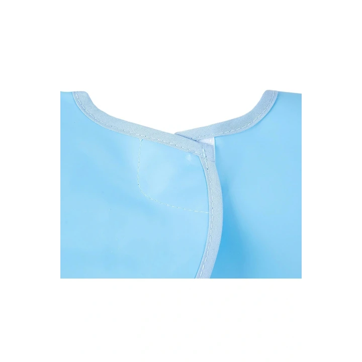 Babyjem Poli Muşamba Kollu Mama Önlüğü Mavi Outlet