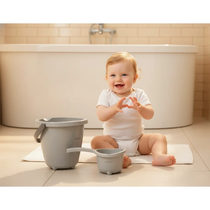 Babyjem Elegant Kova & Maşrapa Set Gri