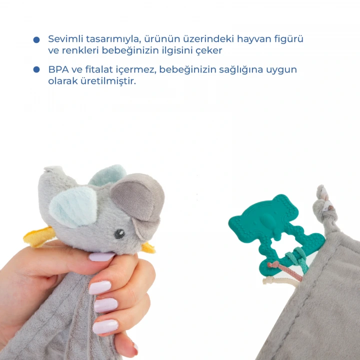 Babyjem 926 Birdy Diş Kaşıyıcılı + Silikon Emzik Hediyeli Uyku Arkadaşım Kahve