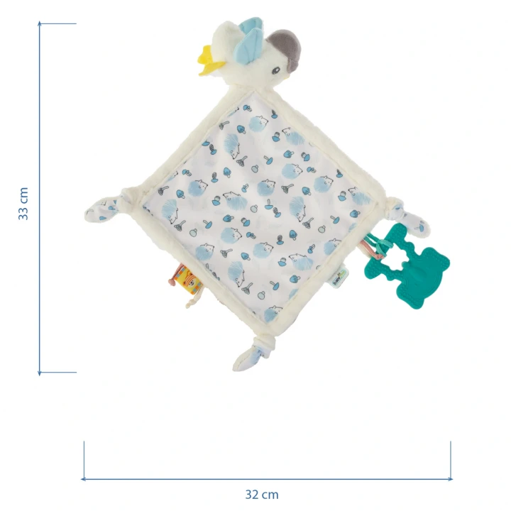 Babyjem 926 Birdy Diş Kaşıyıcılı + Silikon Emzik Hediyeli Uyku Arkadaşım Mavi 