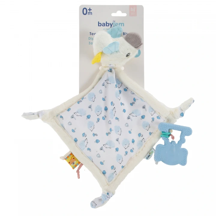 Babyjem 926 Birdy Diş Kaşıyıcılı + Silikon Emzik Hediyeli Uyku Arkadaşım Mavi 