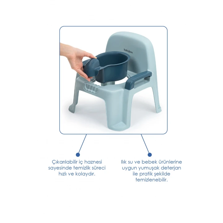 Babyjem Afacan Lazımlık Ergonomik Tuvalet Eğitimi Yardımcısı İndigo Mavi