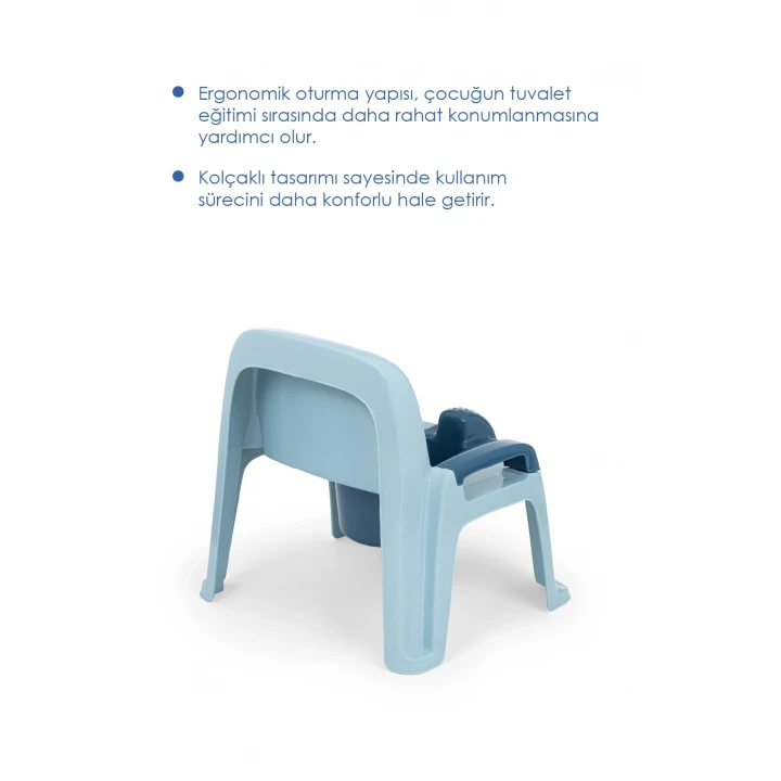 Babyjem Afacan Lazımlık Ergonomik Tuvalet Eğitimi Yardımcısı İndigo Mavi