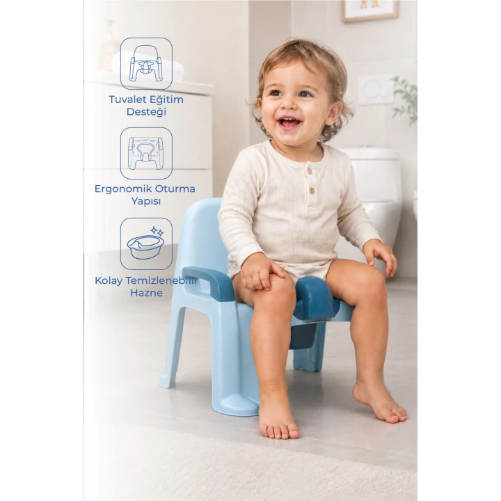 Babyjem Afacan Lazımlık Ergonomik Tuvalet Eğitimi Yardımcısı İndigo Mavi