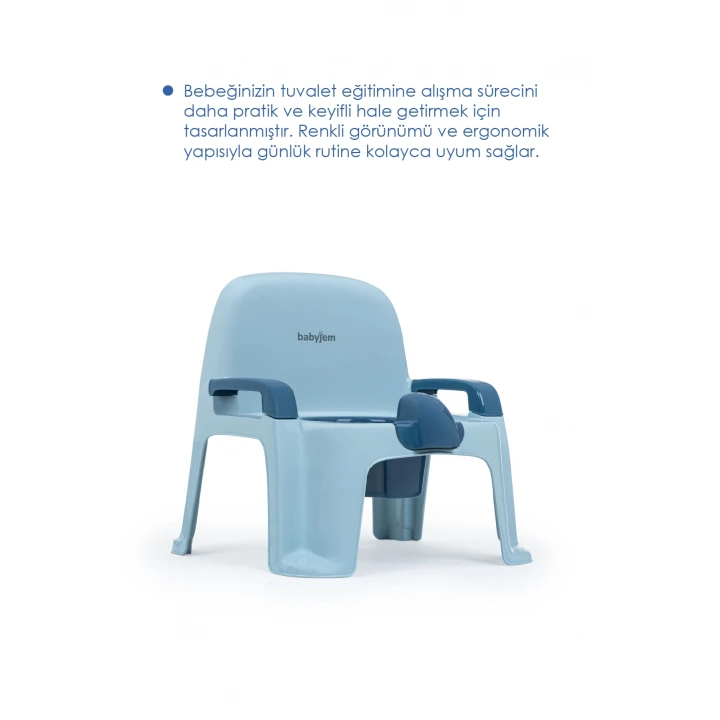 Babyjem Afacan Lazımlık Ergonomik Tuvalet Eğitimi Yardımcısı İndigo Mavi