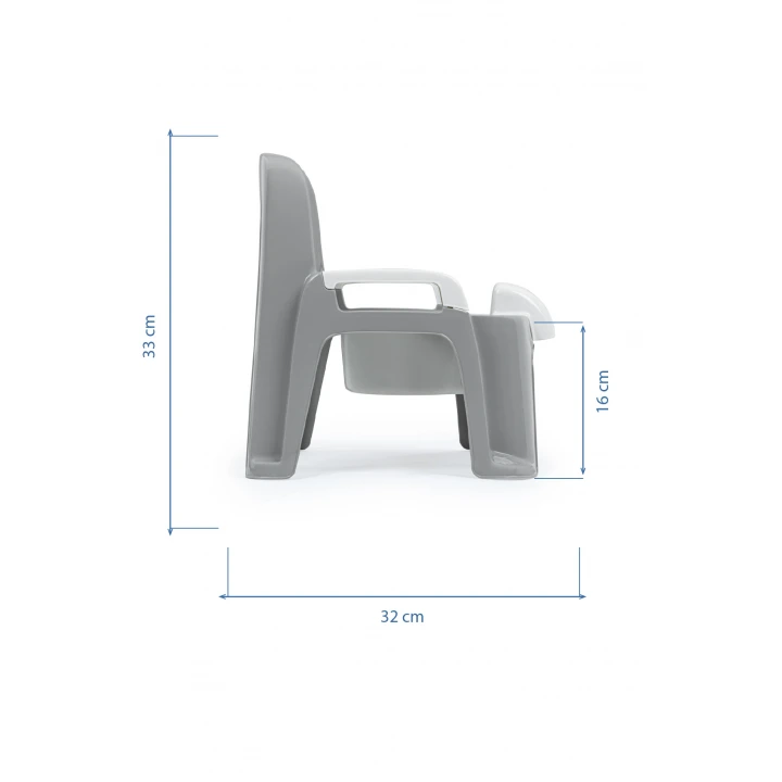 Babyjem Afacan Lazımlık Ergonomik Tuvalet Eğitimi Yardımcısı Soft Gri