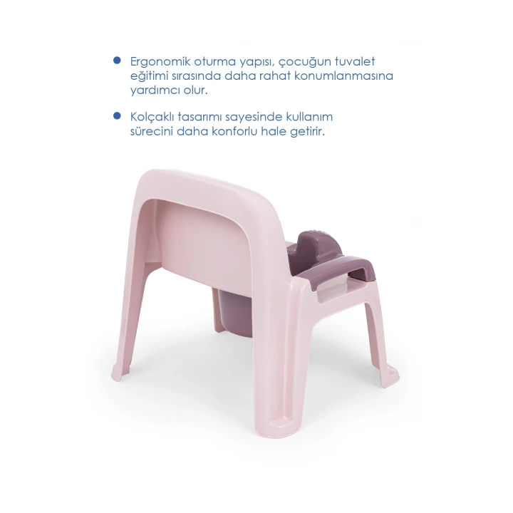 Babyjem Afacan Lazımlık Ergonomik Tuvalet Eğitimi Yardımcısı Soft Pembe