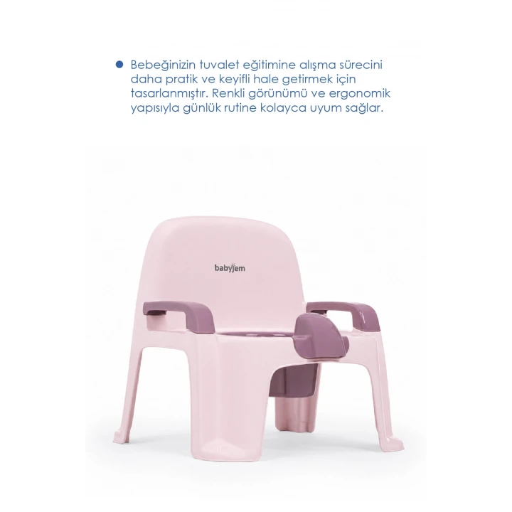 Babyjem Afacan Lazımlık Ergonomik Tuvalet Eğitimi Yardımcısı Soft Pembe