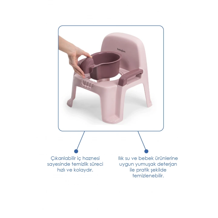 Babyjem Afacan Lazımlık Ergonomik Tuvalet Eğitimi Yardımcısı Soft Pembe