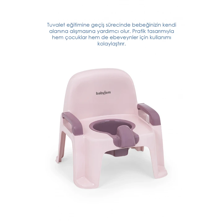 Babyjem Afacan Lazımlık Ergonomik Tuvalet Eğitimi Yardımcısı Soft Pembe
