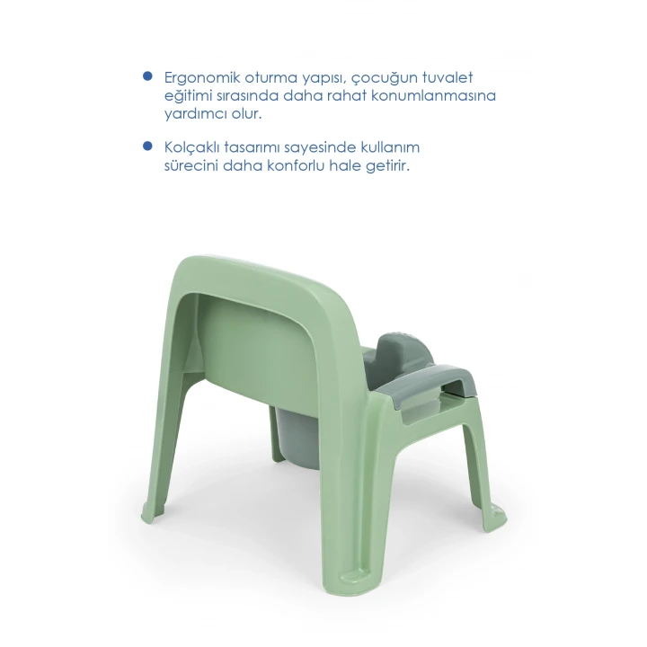 Babyjem Afacan Lazımlık Ergonomik Tuvalet Eğitimi Yardımcısı Soft Yeşil