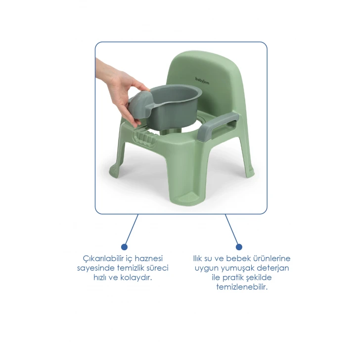 Babyjem Afacan Lazımlık Ergonomik Tuvalet Eğitimi Yardımcısı Soft Yeşil