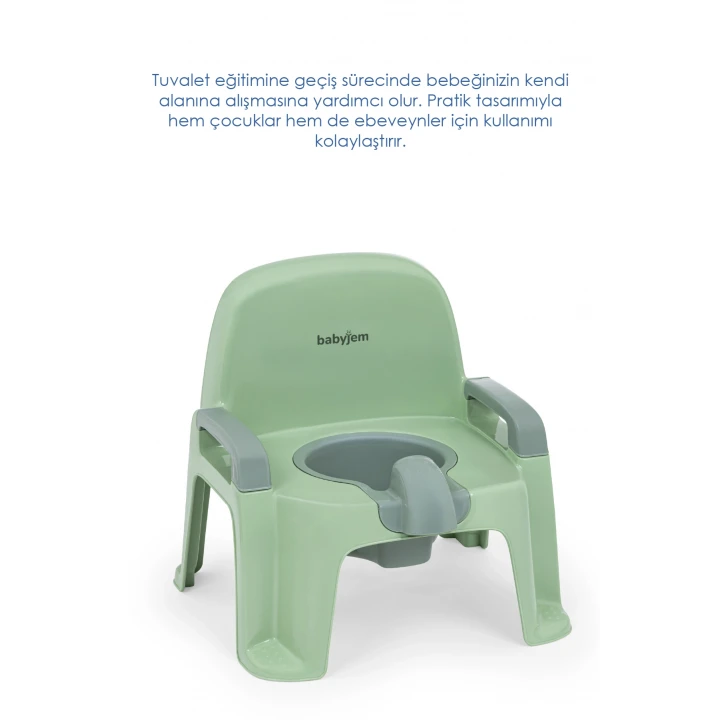 Babyjem Afacan Lazımlık Ergonomik Tuvalet Eğitimi Yardımcısı Soft Yeşil