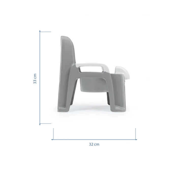 Babyjem Afacan Lazımlık Ergonomik Tuvalet Eğitimi Yardımcısı Soft Gri