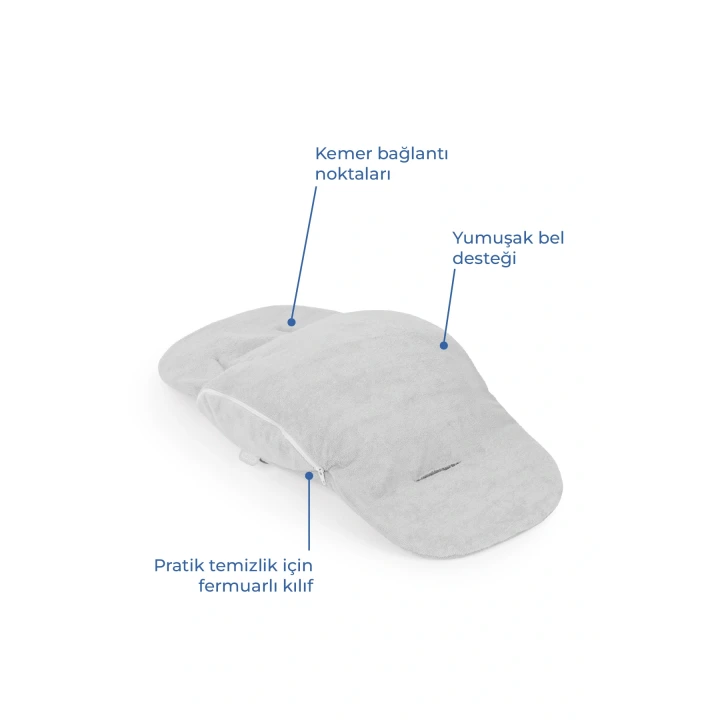Babyjem Ana Kucağı Bel Desteği Havlu Gri
