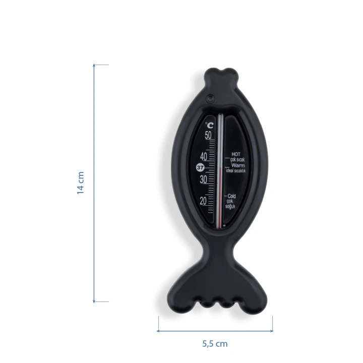 Babyjem Cıvasız Balık Banyo Oda Termometresi Siyah
