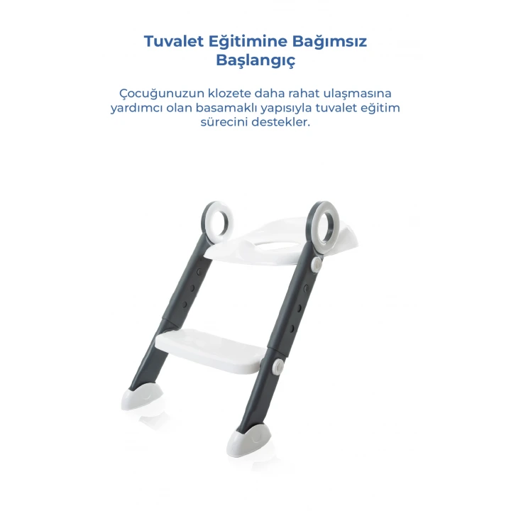 Babyjem Basamaklı Katlanır Klozet Adaptörü Beyaz
