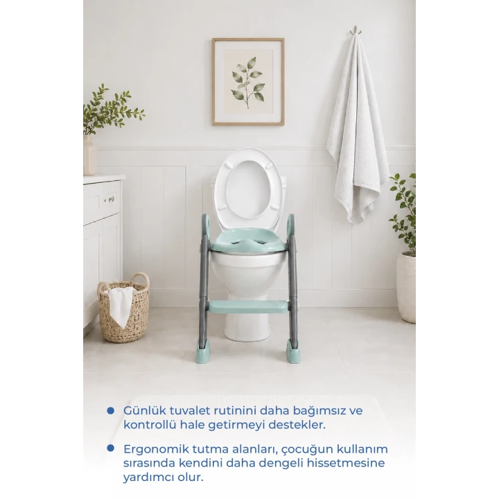 Babyjem Basamaklı Katlanır Klozet Adaptörü Mint
