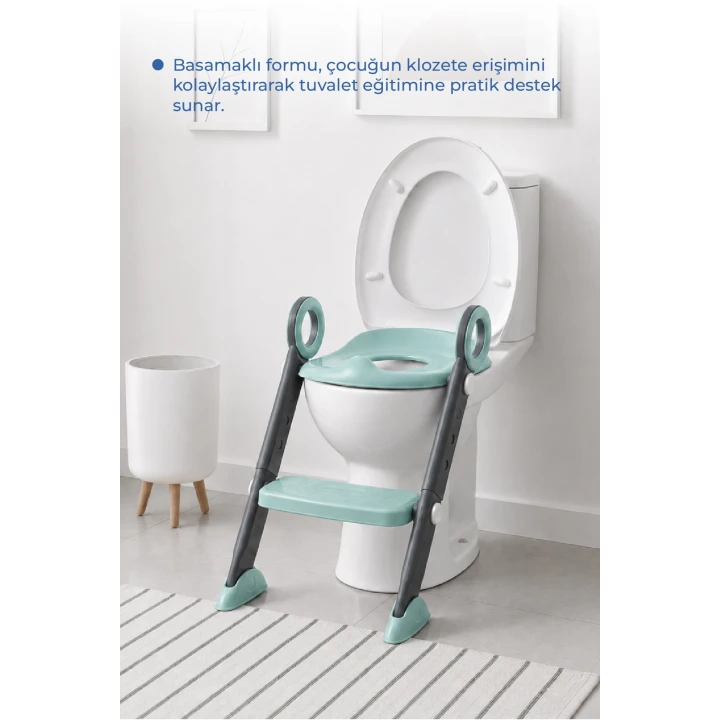 Babyjem Basamaklı Katlanır Klozet Adaptörü Mint