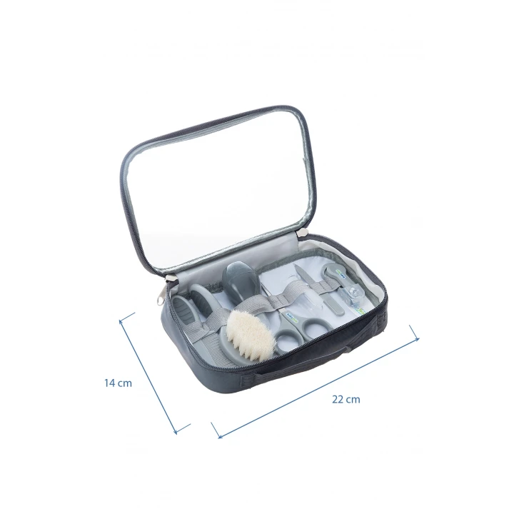 Babyjem Çantalı Bebek Bakım Bakım Seti 7 Parça Gri