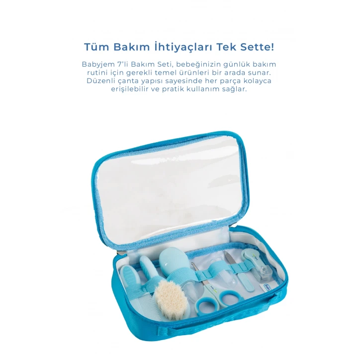 Babyjem Bebek Bakım Bakım Seti Mavi 7 Parça