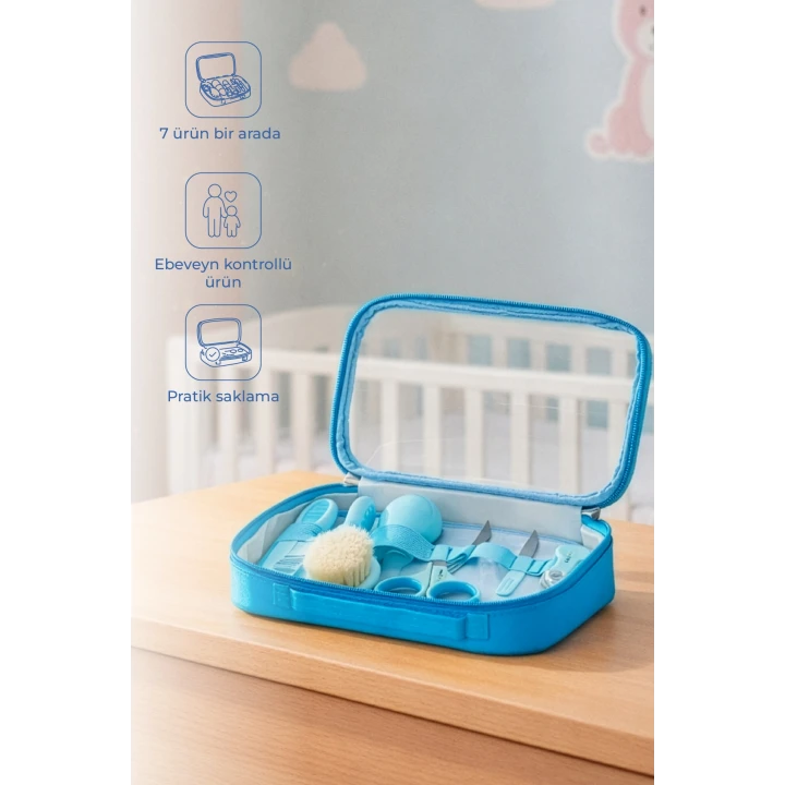Babyjem Bebek Bakım Bakım Seti Mavi 7 Parça